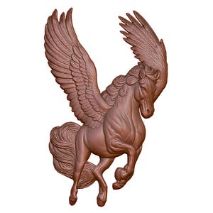 Majestic Pegasus Winged Horse 3D Model STL File for CNC Router, Laser Engraving & 3D Printing - Instant Digital Download