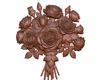 Rose Bouquet 3D Model STL File: CNC, Laser Cut, 3D Printing (Digital Download)