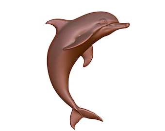 Jumping Dolphin Sculpture 3D Model STL File, CNC Router, Laser Engraving Digital Download
