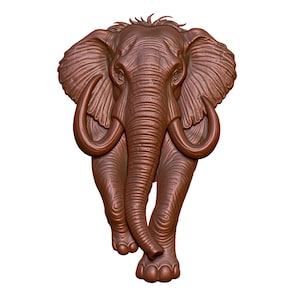 Archivo de modelo STL de elefante en relieve 3D para fresadora CNC, grabado láser e impresión 3D - Arte mural de vida silvestre africana - Descarga digital instantánea