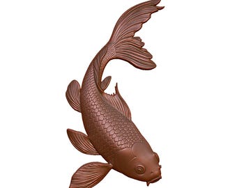 Koi Fish 3D Model STL File: CNC Router, Laser Cut, 3D Printing (Digital Download)