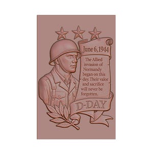 Modèle STL 3D en hommage au soldat américain du 6 juin 1944 pour le routeur CNC, gravure laser et impression 3D - Téléchargement numérique instantané
