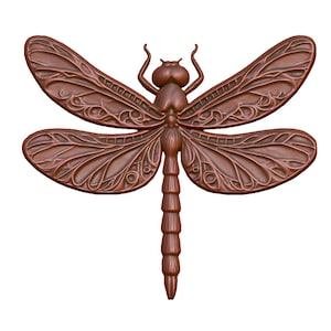 File STL modello 3D Majestic Dragonfly per router CNC, incisione laser e stampa 3D - Download digitale istantaneo