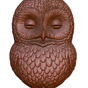Sleepy Owl 3D STL Model for CNC Router, Laser Engraving - 3D Printing - Instant Digital Download