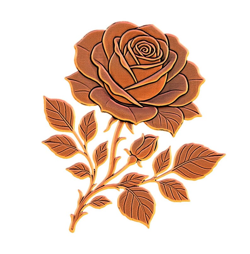 Single rose 3D STL Model for CNC Router, Laser engraving & 3d printing ...