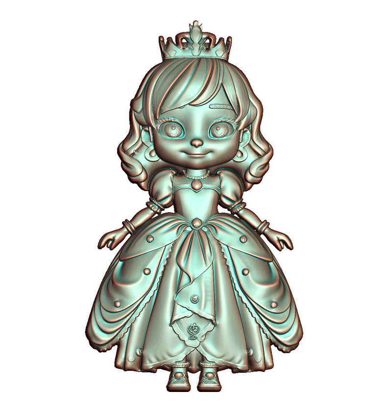Princess Girl STL Model, CNC Router Laser Engraving 3D Printing ...