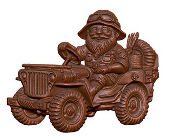 Gnome in Jeep 3D Model STL File: CNC Router, Laser, 3D Printing (Digital Download)