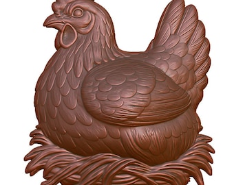 Nesting Hen Farmhouse Relief 3D Model STL File – CNC Router, Laser, Print (Digital Download)