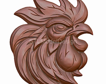 Majestic Hahn 3D Modell STL-Datei für CNC Carving & 3D Druck - Sofortiger digitaler Download
