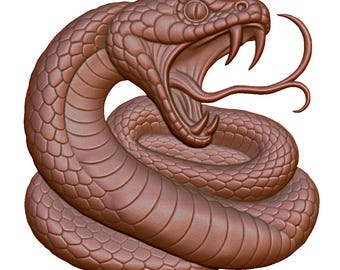 Coiled Snake 3D STL Modell: CNC-Fräse, Laser, 3D-Druck (Digital Download)
