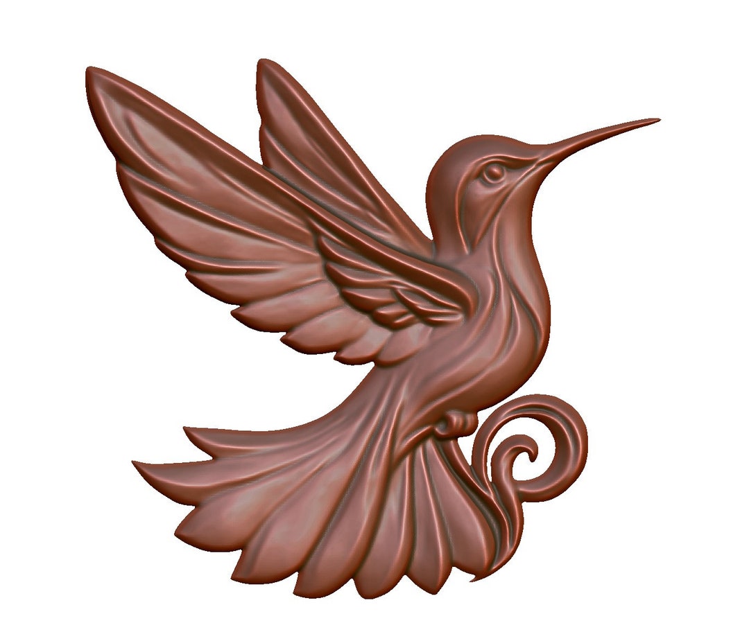 Graceful Hummingbird 3D Model STL File for CNC Router, Laser Engraving ...
