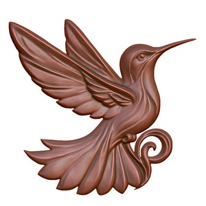 Anmutige Kolibri 3D Modell STL Datei für CNC Fräser, Lasergravur & 3D Druck - Sofortiger digitaler Download