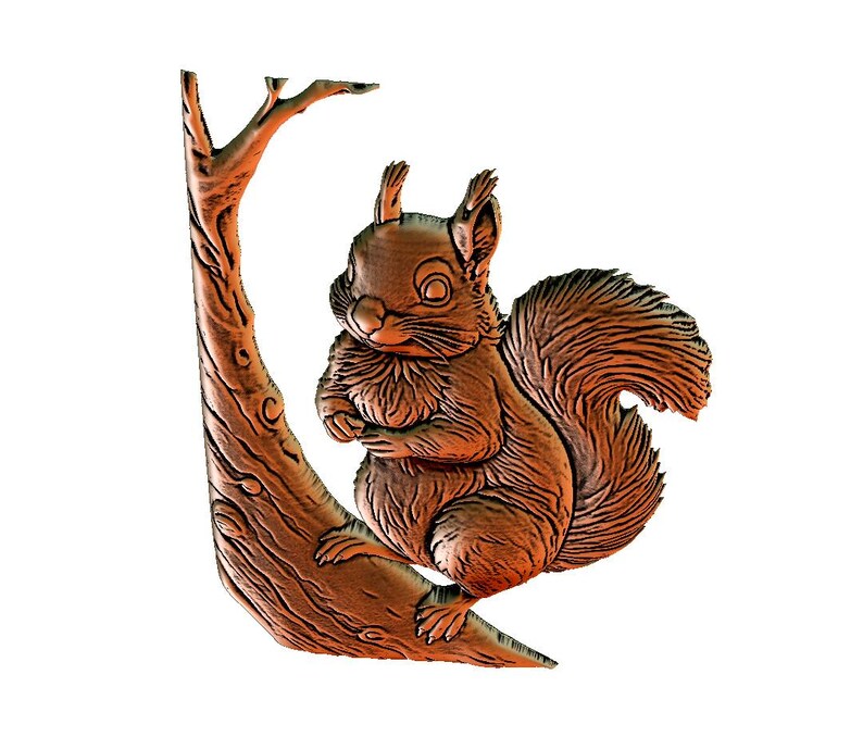 Squirrel 3D Model STL File: CNC Router, Laser Engraving, 3D Printing ...
