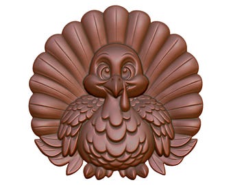 Thanksgiving-kalkon 3D-modell STL-fil: CNC-router, laser, 3D-utskrift (digital nedladdning)