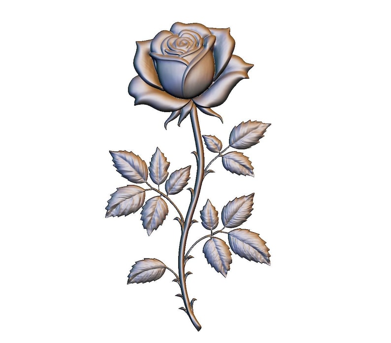 Rose Flower 3D Model STL File, CNC Router, Laser Engraving (digital ...