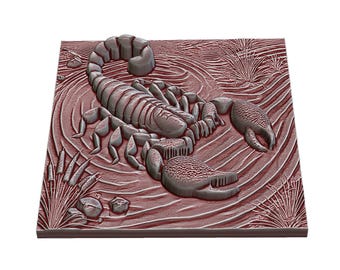 Desert Scorpion 3D Relief Model STL File: CNC Router, Laser, 3D Printing (Digital Download)