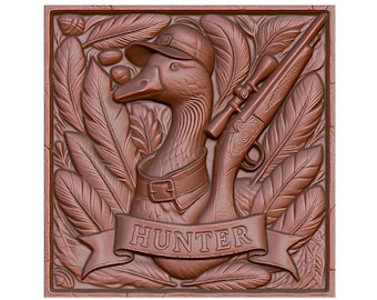 Hunter Duck Wall Decor 3D Model: CNC Router, Laser Engraving (Digital Download)
