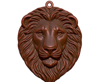 Lion Head Keychain 3D Model STL File: CNC Engraving, 3D Printing