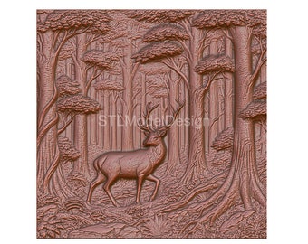 Majestic Forest Deer 3D Model STL File: CNC Router, Laser, 3D Printing (Digital Download)