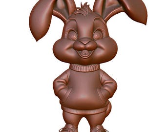 Bunny Relief 3D Model STL, CNC Laser Engraving, 3D Printing (Digital Download)