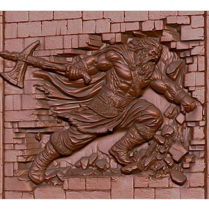 Epic Viking Warrior 3D STL Model for CNC Router, Laser Engraving & 3D Printing - Instant Digital Download