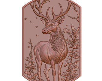 Majestic Deer Relief STL File – Wildlife Wall Art 3D Model (Digital Download)