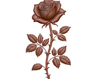 Rose Flower 3D Model STL File, CNC Router, Laser Engraving (Digital Download)