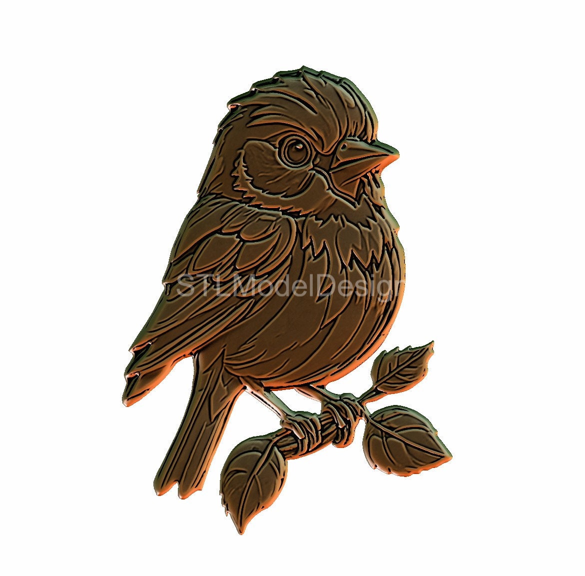 Bird on Branch 3D Model STL File: CNC Router, Laser, 3D Printing ...