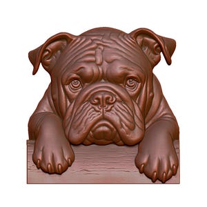 Detailed Bulldog Decorative 3D Model STL File for CNC Router, Laser Engraving & 3D Printing - Instant Digital Download