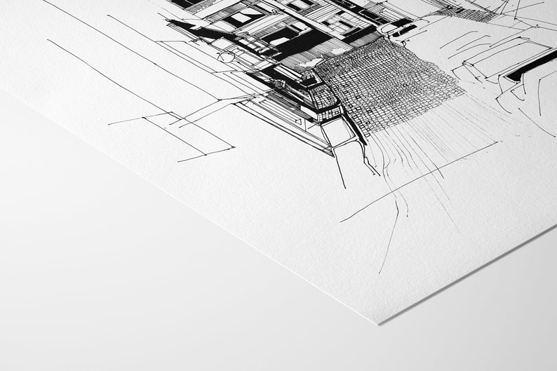 Minimalist Traditional Architectural Wall Art Giclée Print Etsy