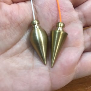 Set of 2 Brass Circle Pendulums Dowsing Handmade