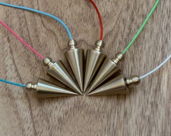 Set of 6 Chambered Pendulum Brass Dowsing Pendulums Handmade Healing Dowsing
