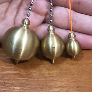 Set of 3 Big Circle Brass Pendulums Dowsing
