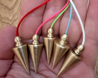 Set di 5 pendoli da rabdomanzia in ottone con camera, pendoli da rabdomanzia curativi fatti a mano
