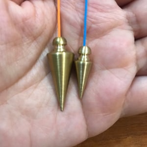 Set of 2 Brass Circle Pendulums Dowsing Handmade Gift for Him