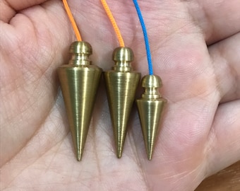 Set of 3 Chambered Pendulum Brass Dowsing Pendulums Handmade Healing Dowsing