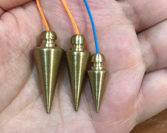 Set of 3 Chambered Pendulum Brass Dowsing Pendulums Handmade Healing Dowsing