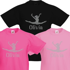 Gymnastics T-Shirt Personalised top in Diamante's compliments Varsany's Gymnast Shorts Hoodie & Leotard By VARSANY