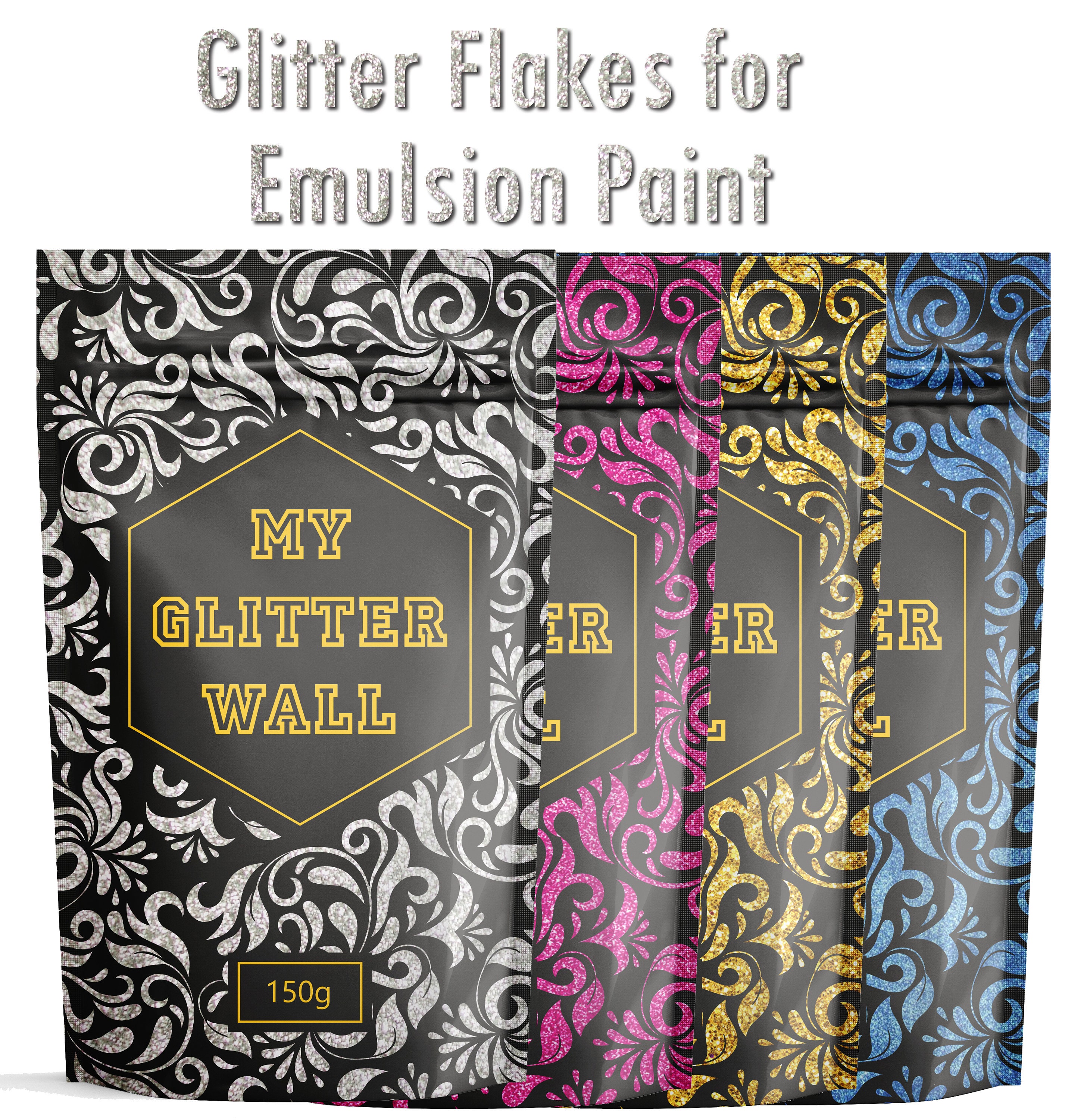 MyGlitterWall 300G Glitter for Emulsion Paint Glittery Wall Decorations  Perfect for Indoors and Outdoors (Silver) : : Tools & Home  Improvement