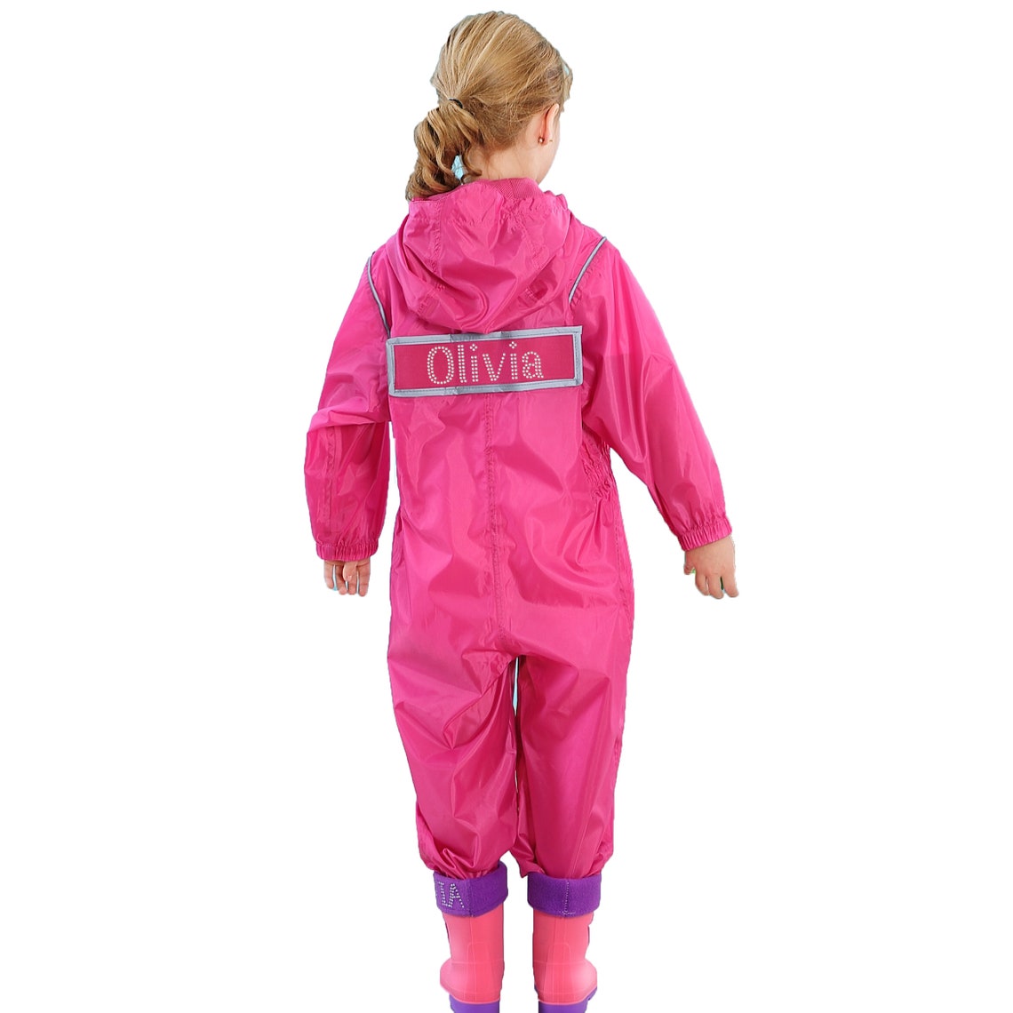 Girls Personalised Waterproof Rain Suit All in One Childrens Etsy UK