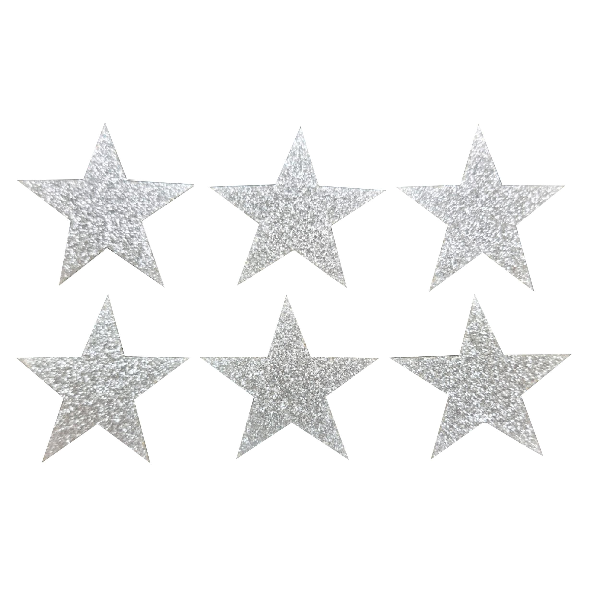 CrystalsRus Blue 48 Fabric Glitter Stars 1 Inch 25mm Iron-On Fabric Transfer
