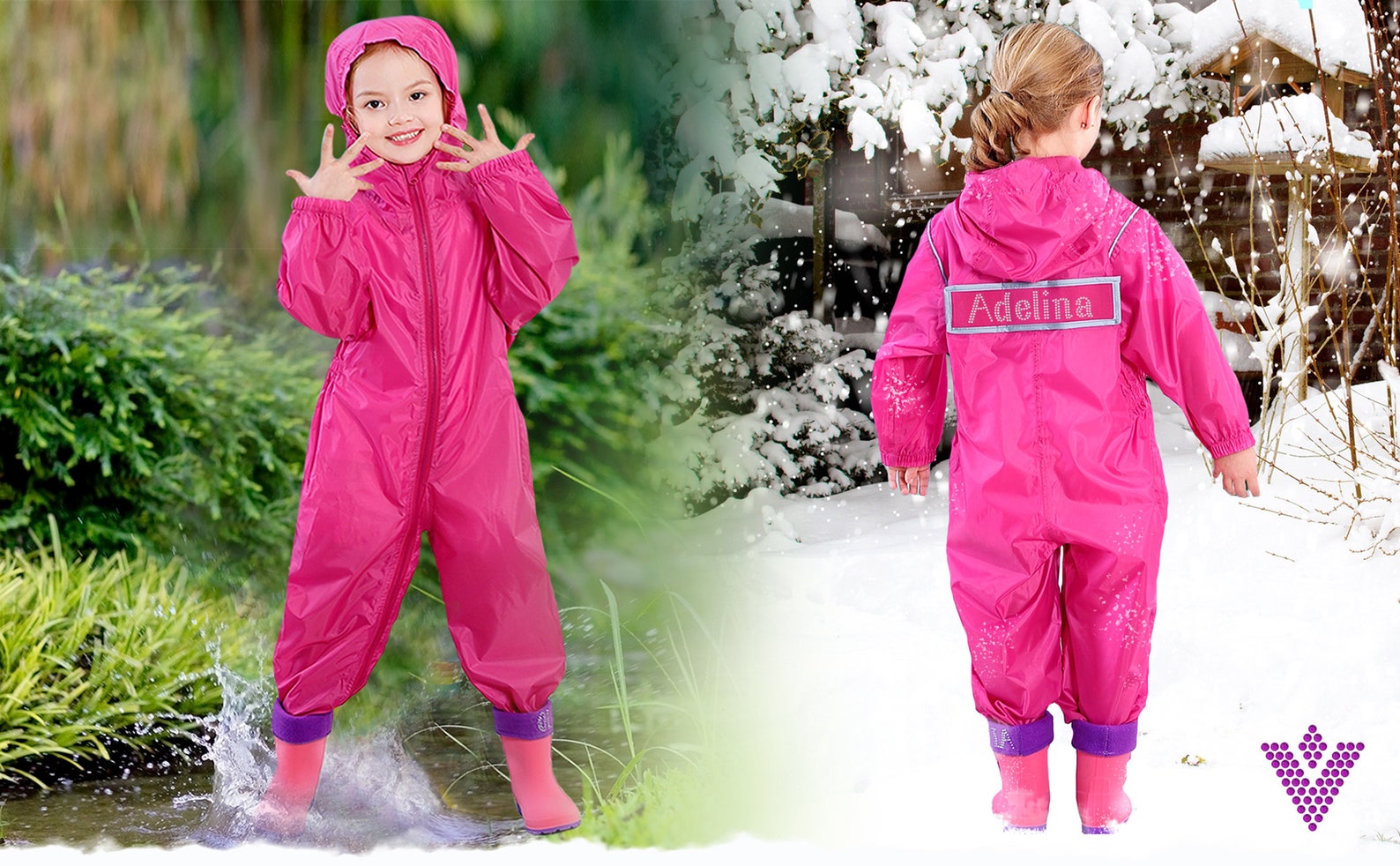 Girls Personalised Waterproof Rain Suit All in One Childrens Etsy UK