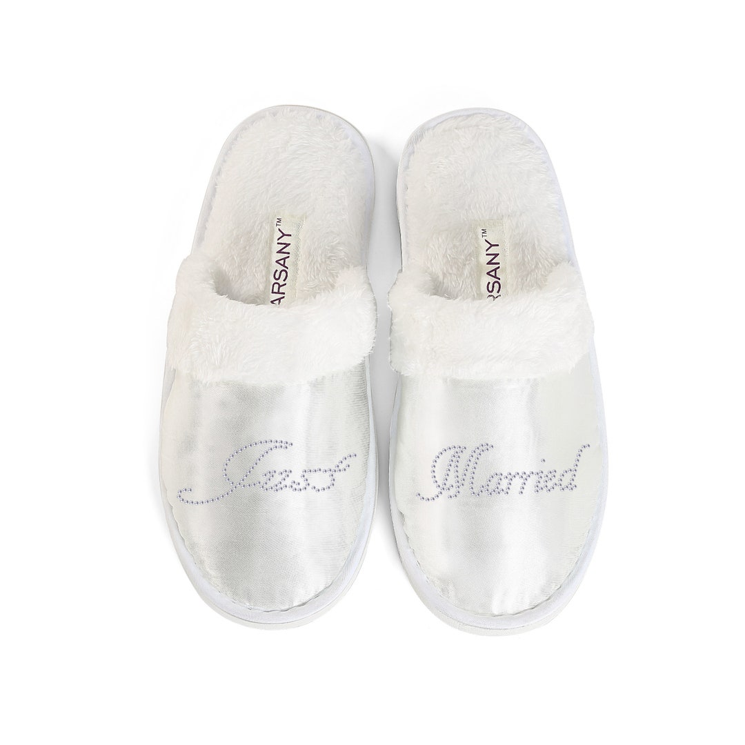 Just Married Brautparty Spa Hausschuhe Junggesellinnenabschiene