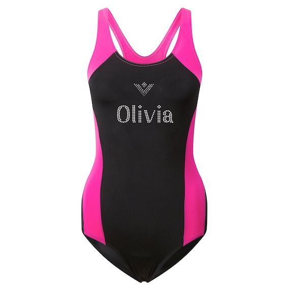 Girls black cheap swimming costumes