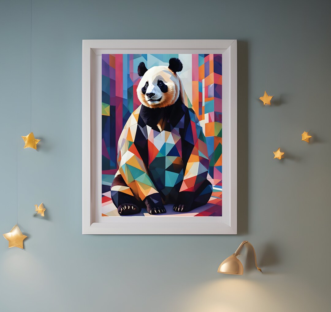 Panda Wall Art Print Safari Nursery Animal Kids Room Poster Printable ...
