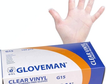 Gloveman clear vinyl powder free gloves deals