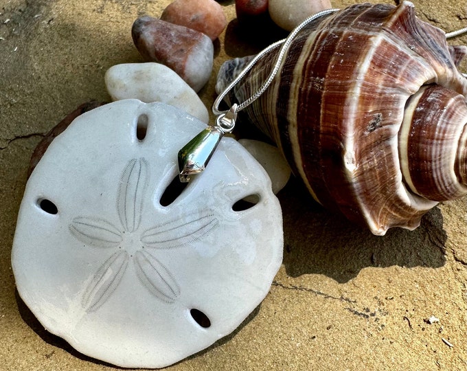Real Sand Dollar Pendant Necklace Silver, Gold or leather Chain /Ocean, Surfer, Beach Wedding/ Natural Unique Nature Jewelry Cruise Vacation