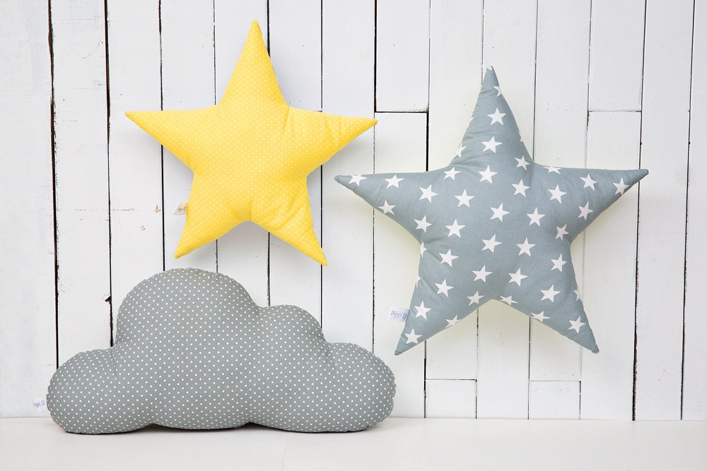 Yellow star pillow star shaped pillow kids room decor Etsy