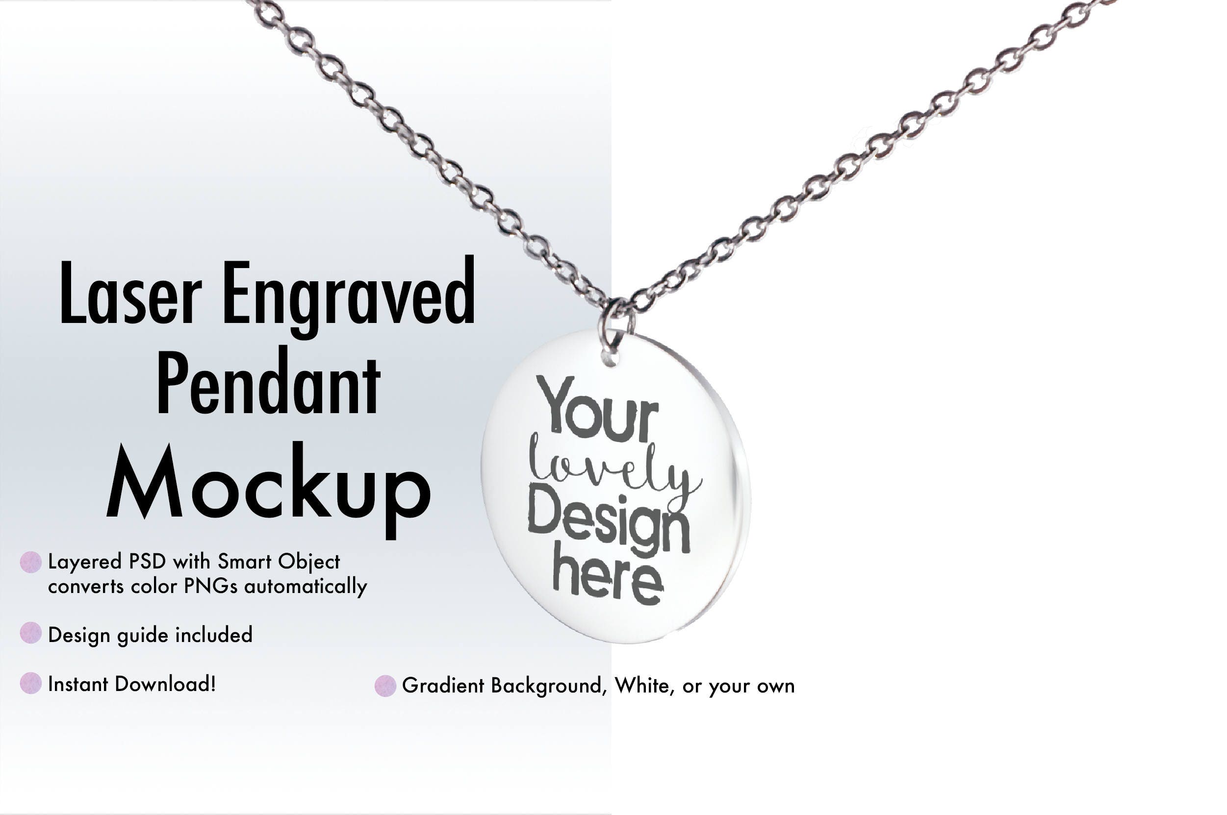 Download Laser Engraved Necklace Mockup Layered PSD with Smart ...