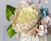 Medium Sugar Peony Cake Topper.